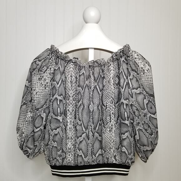 Vintage Havana Snakeskin Off Shoulder Top Small - Picture 3 of 10